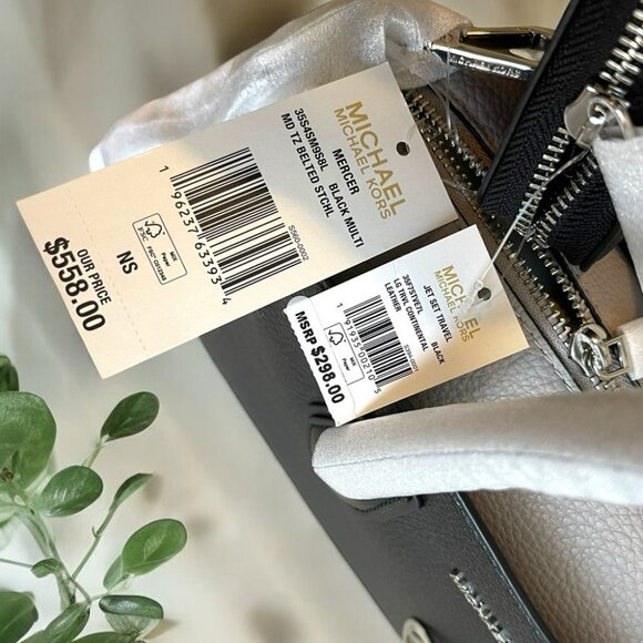 Michael Kors Mercer Belted Satchel and Wallet Black leather With Silver Hardware - Picture 6 of 9